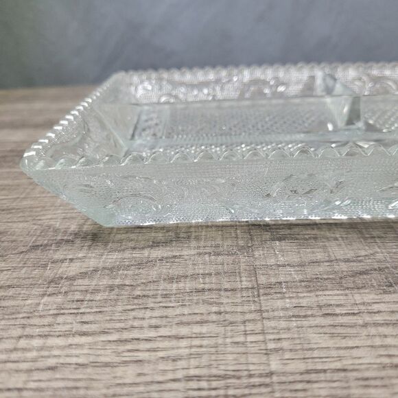 Cut Glass Clear Divided‎ Compartment Serving Tray - Picture 5 of 10